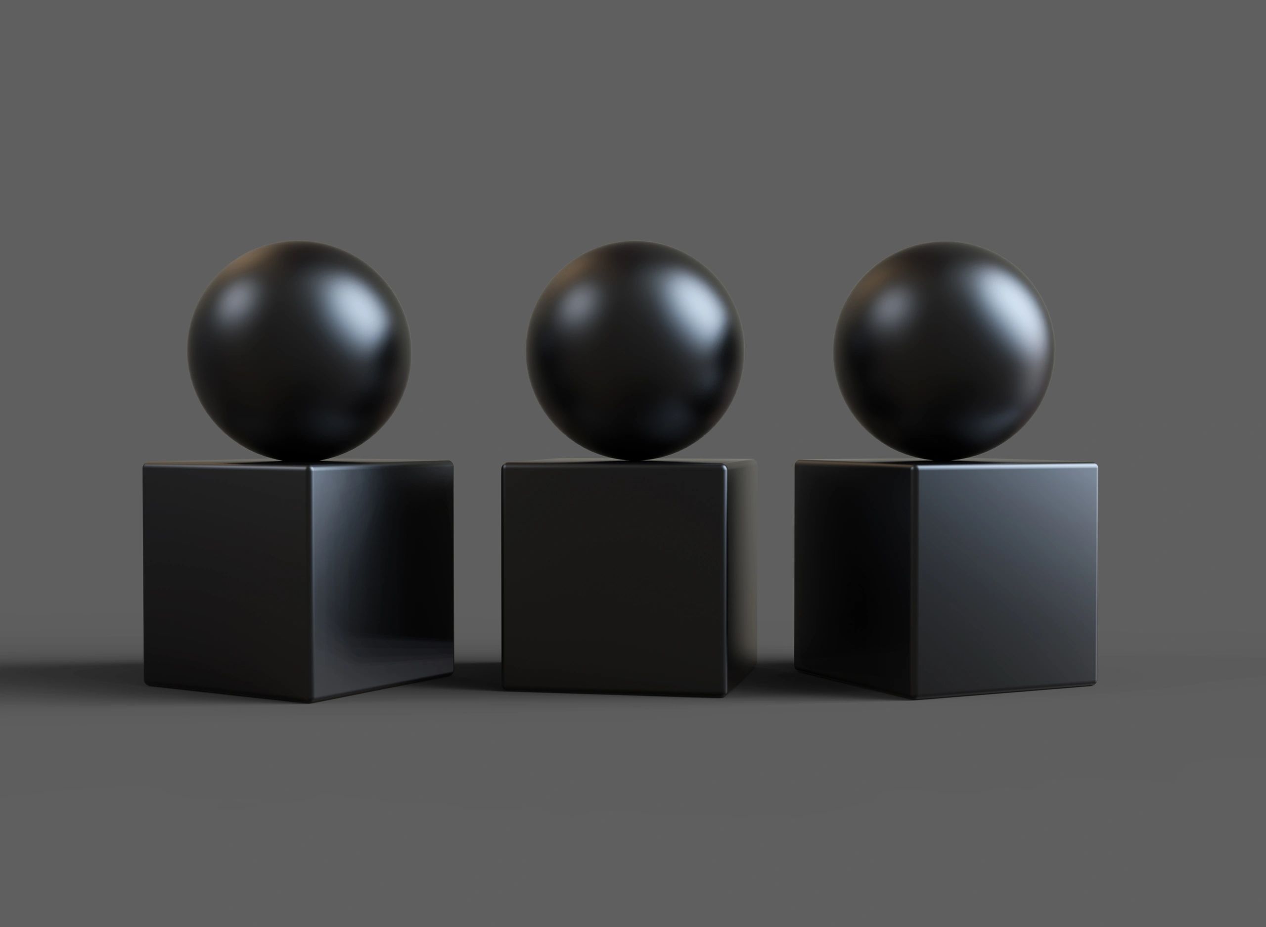 Dark cube cluster render representing modular prop design