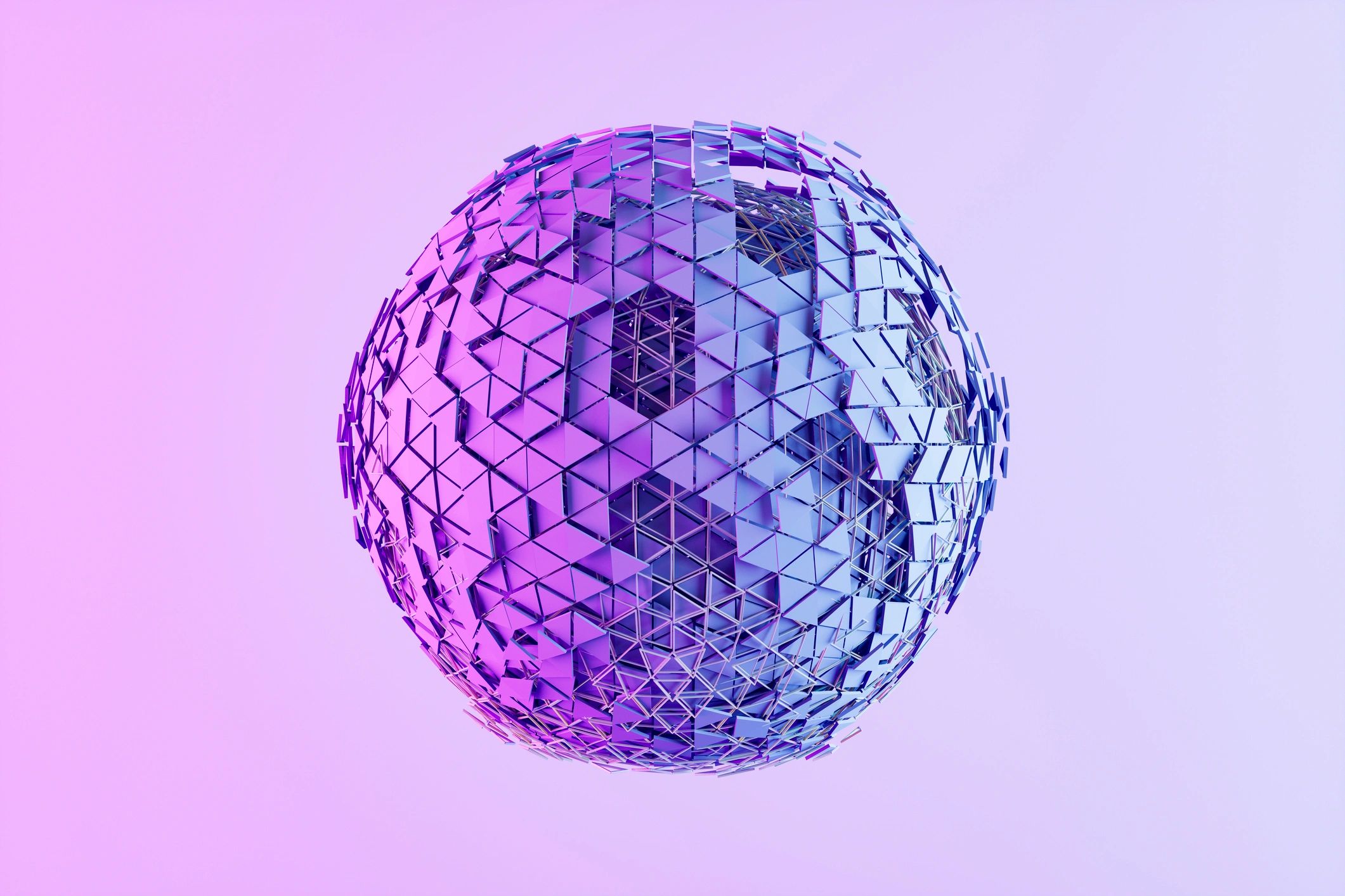 Abstract fragmented sphere render representing premium 3D asset presentation